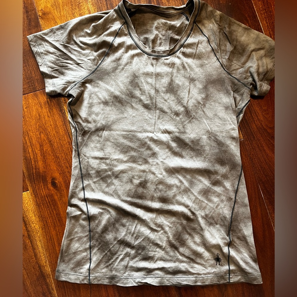 Smartwool merino wool tshirt, brown tie dye, size medium